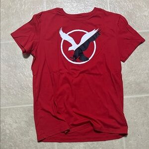 American Eagle Outfitters Red T-Shirt with Eagle Graphic
